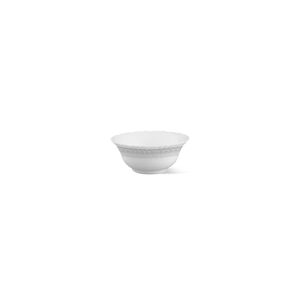 Larah by Borosil Fluted Series Classic Opalware Dinner Set | 27 Piece for Family of 6 | Microwave & Dishwasher Safe | Bone-Ash Free | Crockery Set for Dining & Gifting | Plates & Bowls | White