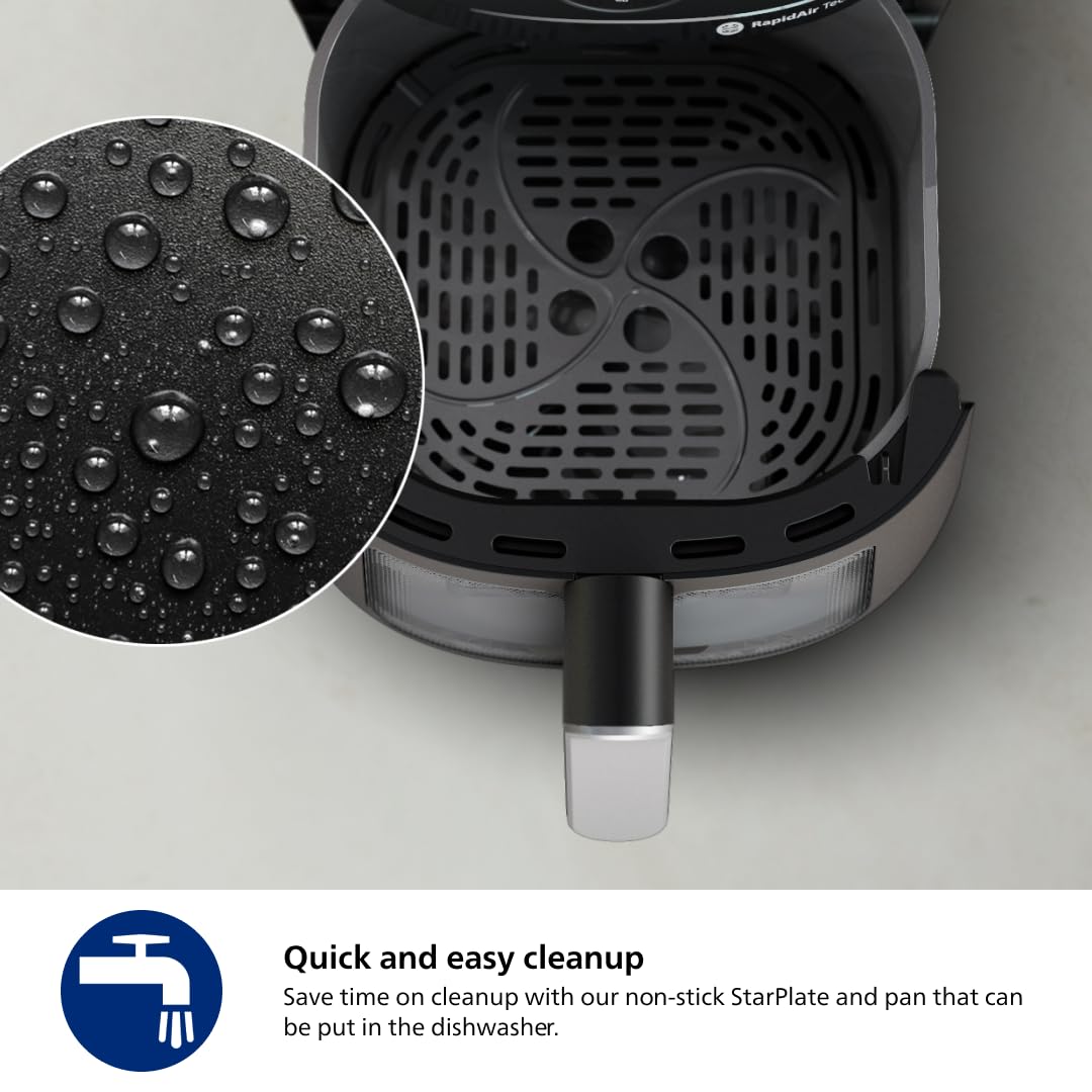 Philips 2000 Series Airfryer - 4.2L Capacity, RapidAir Technology, 13-in-1 Presets, Touchscreen Control, Cooking Window, Up to 90% Less Fat (NA221/00)