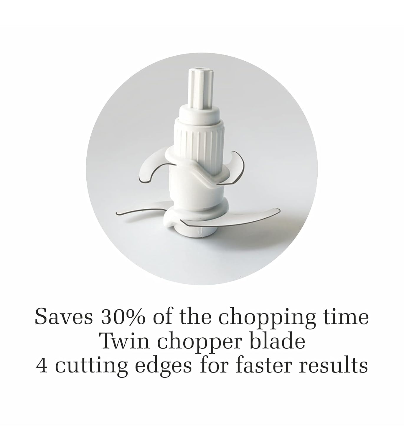Glen Electric Chopper 200W Including 2 Stainless Steel Blade, 1 Jar with Whisking Disc 500ml Bowl (4043 Turbo, White)