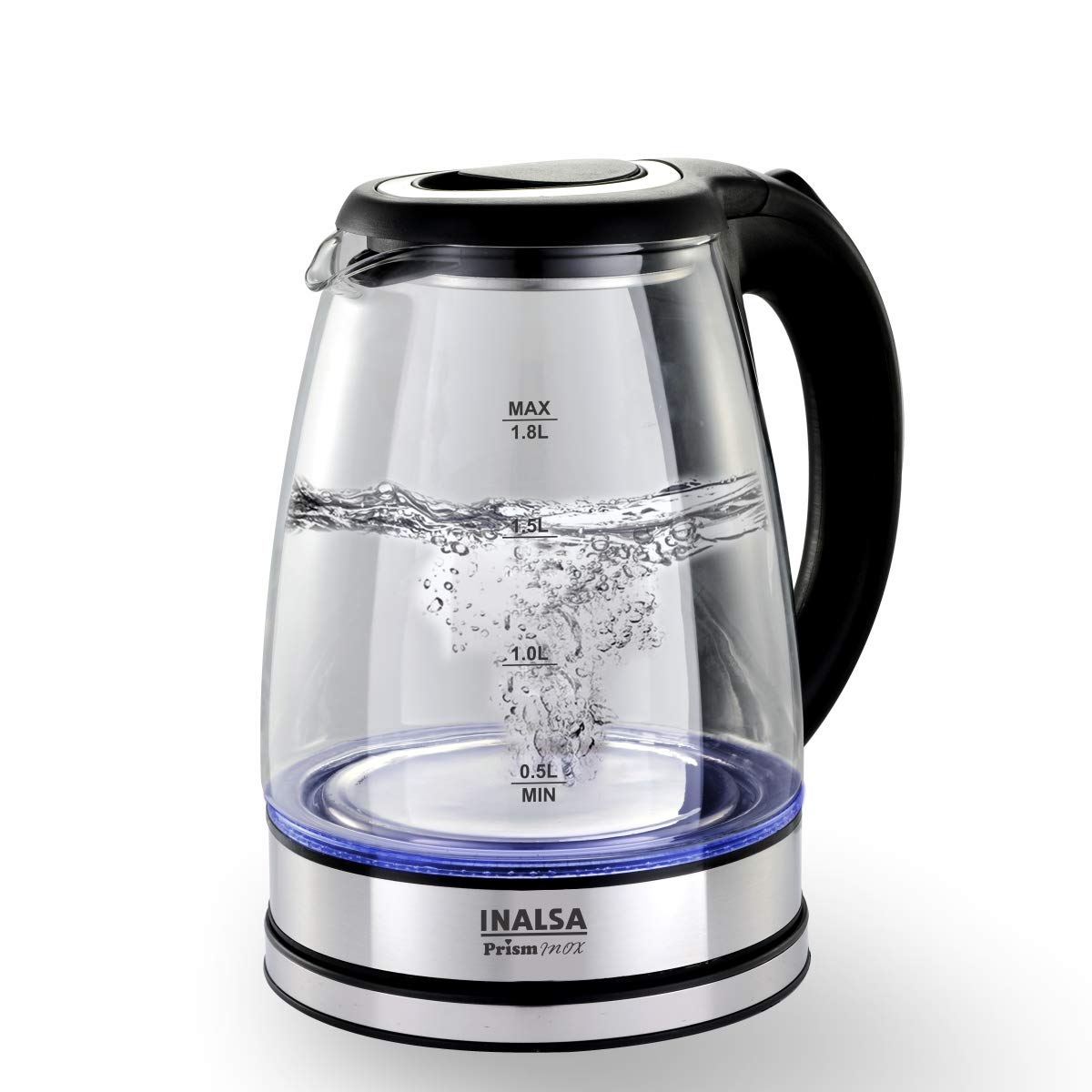 INALSA Stainless Steel Kettle 1.5 Litre|700 Watt|Cooking Kettle|3 Heating Modes| Rapid Boil Technology|See Through Lid| Over-Heat & Boil Dry Protection|Boil Water, Milk,(MultiCook Nu)