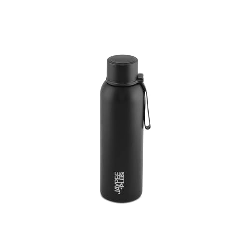 Jaypee Plus Beetle 900 Stainless Steel Double Wall Thermosteel 850 ml Water Bottle ISI Certified Vacuum Insulated 24 hr Hot and Cold Water Bottle Anti Skid Leakproof Bottle Office, Gym,Trekking,Black|B0GVHYG8H6