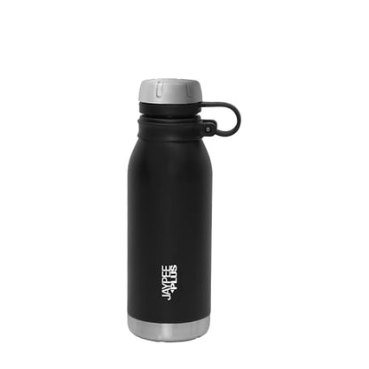 Jaypee Plus Charlie Stainless Steel Water Bottle,Long Hours Hot and Cold Water Bottle| Leak Proof | Office Bottle | Gym Bottle | Hiking | Trekking | Travel Bottle 750 ml, Black|B0CV5R59PR