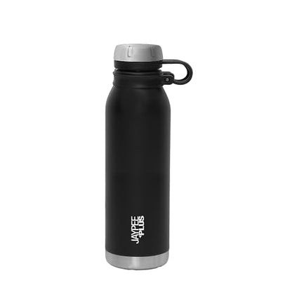 Jaypee Plus Charlie Stainless Steel Water Bottle,Long Hours Hot and Cold Water Bottle| Leak Proof | Office Bottle | Gym Bottle | Hiking | Trekking | Travel Bottle 750 ml, Black|B0CV5R59PR