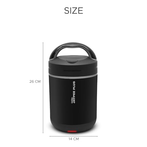 Jaypee Plus Hottline 3-320X3 ml Inner Stainless Steel |Outer Plastic Body|Electric Lunch Box for Offfice|Shockproof Design|BPA Free|Reheat Food in 30 Minutes|Convenience case for Power Cord,Black|B0727R3MGN