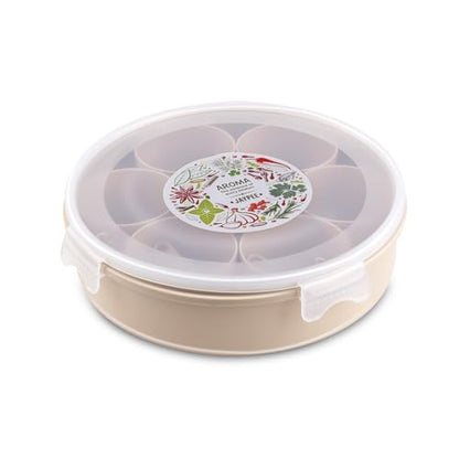 JAYPEE Aroma Spice Box with 7 plastic Container & Spoon |Masala Dani For Kitchen|Spice Organiser With See Through Lid |Masala Dabba Organizer |Lockable Lid |Food Grade, (1.6 Ltr), Green|B0F2GB19DY