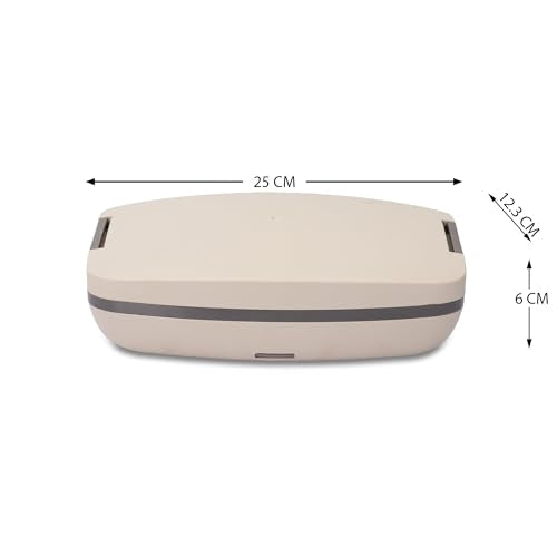 Jaypee Plus Hotpot Electric Lunch Box with 2 Removable Stainless Steel Containers 250 ml x2 with Power Cord |Air Vent on Lid |Leakproof Silicon Seal|LED Indicator |Shockproof | Beige|B0CX8X1BPX