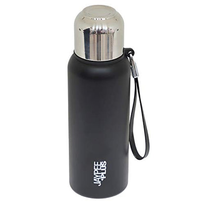 Jaypee Plus Quebec 304 Stainless Steel Double Wall Thermosteel Vaccum Insulated 24 Hours Hot and Cold Water Bottle |Leakproof Flask|Ideal for School, Office & Travel - 820 ml, (Black)|B08B1M7K6V