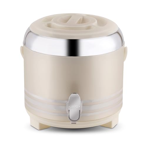 Jaypee Mr. Cool Ultra 6 Insulated Water Jug 5.68 Litre with Lockable Lid & Tap |Hot & Cold Water Storage Container |Wide Mouth BPA Free 100% Food Grade Ideal for Travel, Picnic, Home, Office, White|B0GZ3K5DDZ