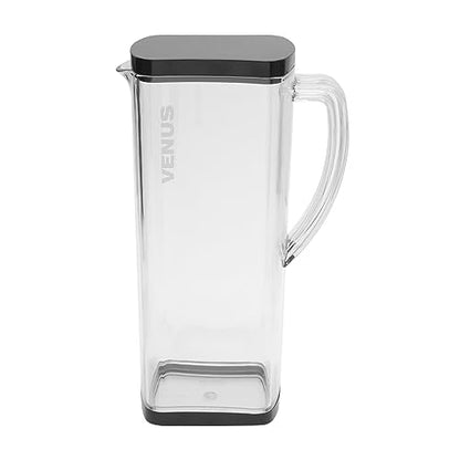 Jaypee Plus Venus Unbreakable Water Jug 1.65 Litre Easy Pour Spout & Strong Handle |Wide Mouth BPA Free Food Grade Transparent Multipurpose Jug for Milk, Juice, Beverage, Lassi, Cocktail, Black|B07H32Z1MR