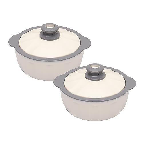 JAYPEE HOTFEAST Inner Stainless Steel Casserole Twin Set of 2, 800ml, BPA Free Insulated casserole Set |Sabji Container|Small Chapati Box |Food Grade Serving Set, Green|B0CDSDNL73