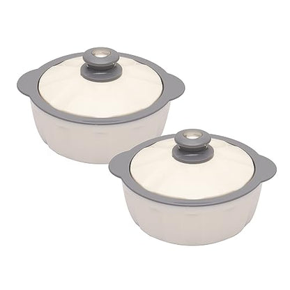 JAYPEE HOTFEAST Inner Stainless Steel Casserole Twin Set of 2, 800ml, BPA Free Insulated casserole Set |Sabji Container|Small Chapati Box |Food Grade Serving Set, Green|B0CDSDNL73