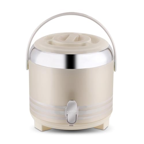Jaypee Mr. Cool Ultra 6 Insulated Water Jug 5.68 Litre with Lockable Lid & Tap |Hot & Cold Water Storage Container |Wide Mouth BPA Free 100% Food Grade Ideal for Travel, Picnic, Home, Office, White|B0GZ3K5DDZ