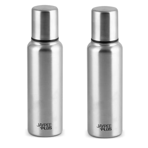 Jaypee Plus EzyPour Stainless Steel Oil Dispenser Bottle with Lid | Loose Cap Oil Bottle Spillproof Pourer & Drizzler| Food Grade Oil can for Kitchen, Silver, Set of 1 | 1000 ml|B0C6LX469X