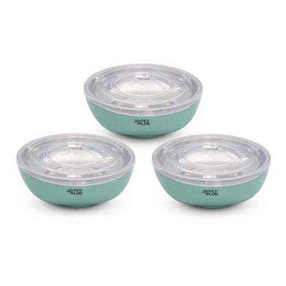 Jaypee Plus Stainless Steel Mixing & Serving Bowl Set of 2 with Lid,Rustproof,Microwave Safe,1500 ml, Orange|B0CRZ74WR6