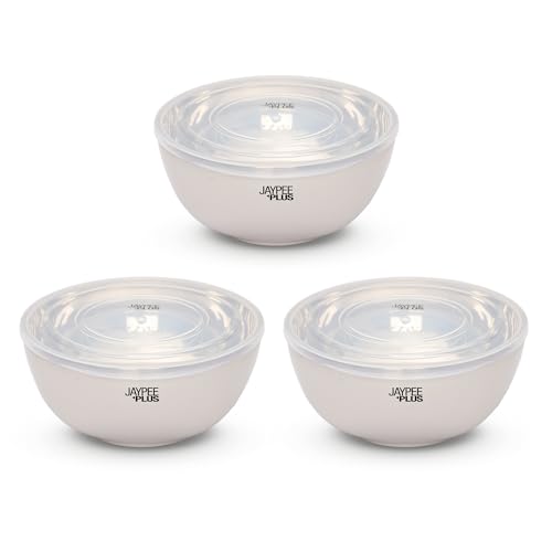 Jaypee Plus Stainless Steel Mixing & Serving Bowl Set of 2 with Lid,Rustproof,Microwave Safe,1500 ml, Orange|B0CRZ74WR6