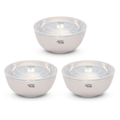 Jaypee Plus Stainless Steel Mixing & Serving Bowl Set of 2 with Lid,Rustproof,Microwave Safe,1500 ml, Orange|B0CRZ74WR6