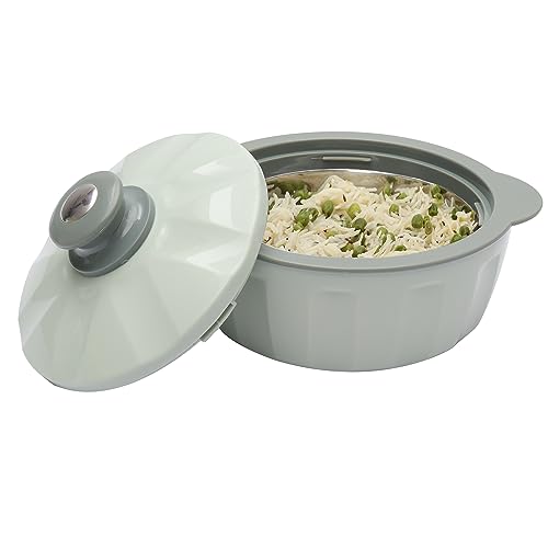 JAYPEE HOTFEAST Inner Stainless Steel Casserole Twin Set of 2, 800ml, BPA Free Insulated casserole Set |Sabji Container|Small Chapati Box |Food Grade Serving Set, Green|B0CDSDNL73