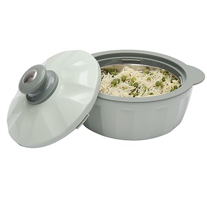 JAYPEE HOTFEAST Inner Stainless Steel Casserole Twin Set of 2, 800ml, BPA Free Insulated casserole Set |Sabji Container|Small Chapati Box |Food Grade Serving Set, Green|B0CDSDNL73