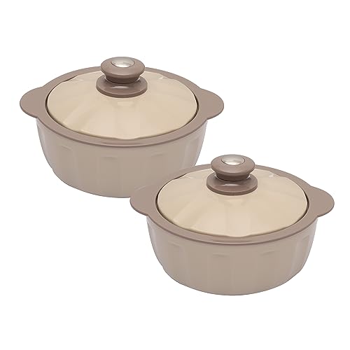 JAYPEE HOTFEAST Inner Stainless Steel Casserole Twin Set of 2, 800ml, BPA Free Insulated casserole Set |Sabji Container|Small Chapati Box |Food Grade Serving Set, Green|B0CDSDNL73