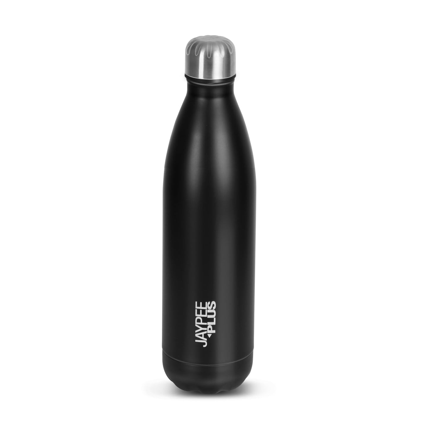 Jaypee Plus Alpha Vaccum Insulated Double Wall Thermosteel Flask 1000 ml Water Bottle ISI Certified 24 Hours Hot and Cold Water Bottle for School,Office,Gym, Leakproof, Rustproof Steel Bottle,Black