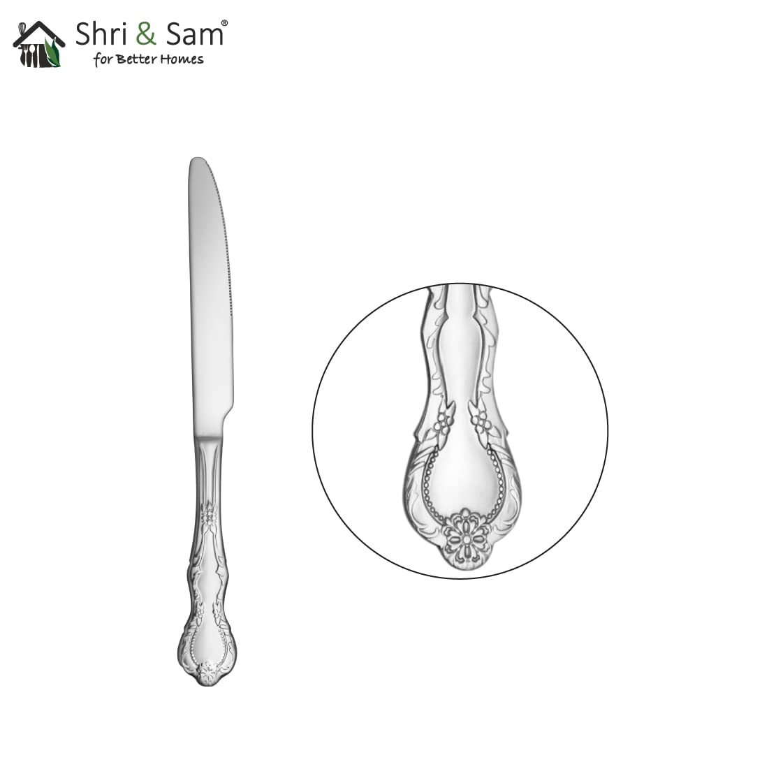 Shri & Sam Stainless Steel Vintage Desert Knife,2 Pieces