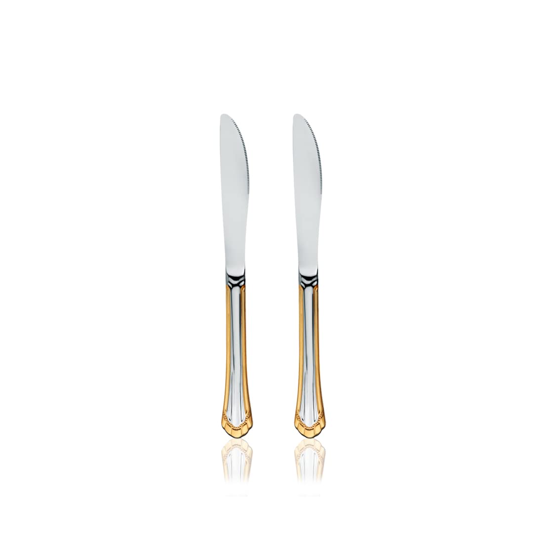 Shri & Sam Stainless Steel Feather Desert Knife, 2 Pieces
