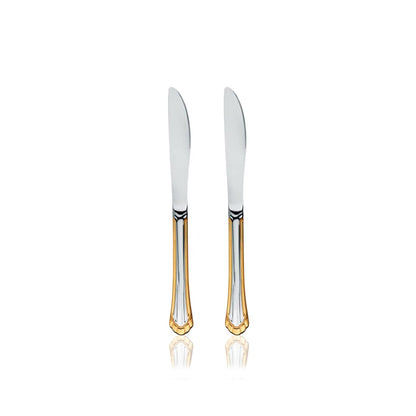 Shri & Sam Stainless Steel Feather Desert Knife, 2 Pieces