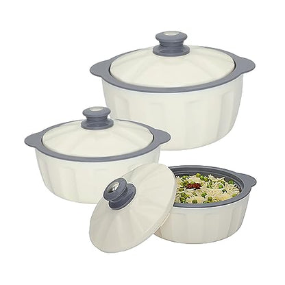 JAYPEE HOTFEAST Inner Stainless Steel Casserole Twin Set of 2, 800ml, BPA Free Insulated casserole Set |Sabji Container|Small Chapati Box |Food Grade Serving Set, Green|B0CDSDNL73