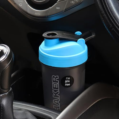 Jaypee Plus Max Shaker with blending ball |Protein Shaker for Gym |Gym Bottle |Shaker bottles | Travel shaker 700 ml, Grey Blue|B078H2LSWW