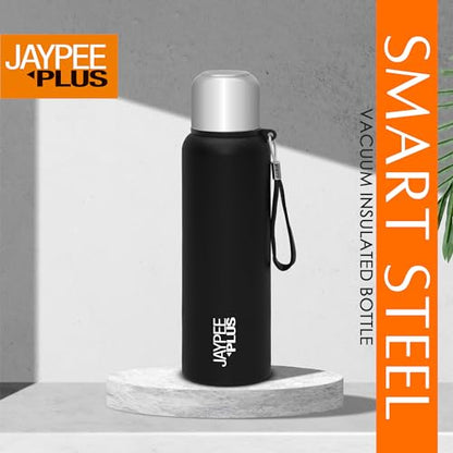 Jaypee Plus Quebec 304 Stainless Steel Double Wall Thermosteel Vaccum Insulated 24 Hours Hot and Cold Water Bottle |Leakproof Flask|Ideal for School, Office & Travel - 820 ml, (Black)|B08B1M7K6V