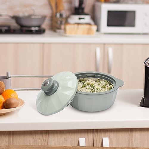 JAYPEE HOTFEAST Inner Stainless Steel Casserole Twin Set of 2, 800ml, BPA Free Insulated casserole Set |Sabji Container|Small Chapati Box |Food Grade Serving Set, Green|B0CDSDNL73