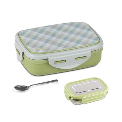 JAYPEE Ecosteel Sr. Inner Stainless Steel Insulated Lunch Box for School Kids |Airtight Leakproof Tiffin Box for Kids |Food Grade|BPA Free, 550 ml, Blue|B0F13ZPGG4