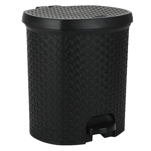 Jaypee Plus Dispose all Dustbin with Removable Plastic Bucket | Garbage Bin Trash Can Pedal Waste Bin |Square Shape Dustbin For Home, Kitchen, Bathroom, Office, 8 Litre, Black|B071HD7K4R