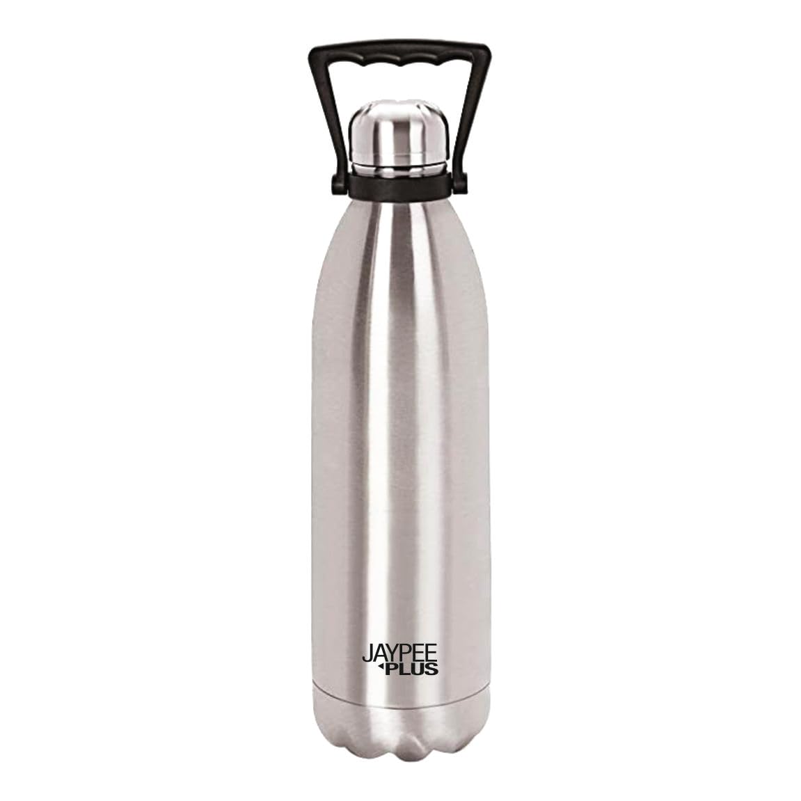Jaypee Plus Alpha 1500 Stainless Steel Double Wall Thermosteel 1500 ml Water Bottle ISI Certified Vacuum Insulated 24 hr Hot and Cold Water Bottle with Handle for Office, Travel,Gym,Trekking, Metallic