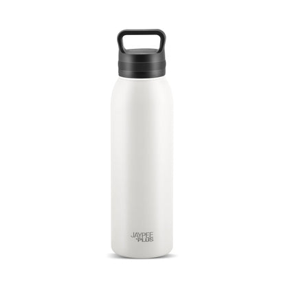 Jaypee Plus Alpha Vaccum Insulated Double Wall Thermosteel Flask 1000 ml Water Bottle ISI Certified 24 Hours Hot and Cold Water Bottle for School,Office,Gym, Leakproof, Rustproof Steel Bottle,Black