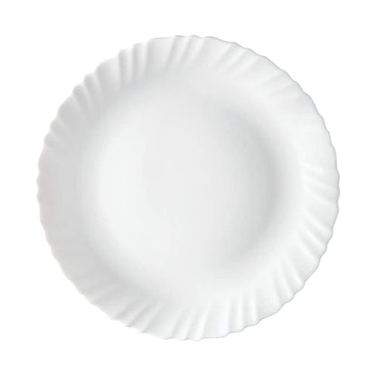 Larah by Borosil Plain White Silk Series Opalware Dinner Set | 47 Pieces for Family of 8 | Microwave & Dishwasher Safe | Bone-Ash Free | Crockery Set for Dining & Gifting | Plates & Bowls | Snow