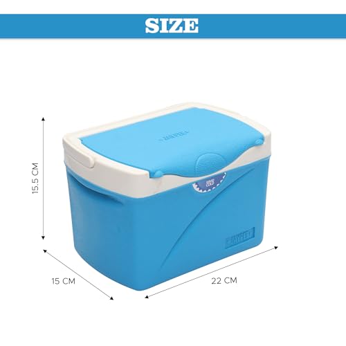 Jaypee Chillax 4 Insulated ice Box Chiller Ice Box | Standard Size for Travel Party Bar Ice Cubes | Cold Drinks | Medical Purpose 2.5 liters Blue|B078H64Y62