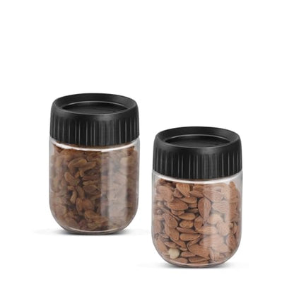 Jaypee Plus Petset Plastic Transparent Kitchen Jars & Container for Kitchen Pantry, Snacks, Masala, Pickle, Dry Fruits, Storage See through Container|Airtight Lid Stackable |750 ml,Set of 2, Pink|B0FP9JKS9N