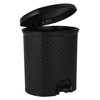 Jaypee Plus Dispose all Dustbin with Removable Plastic Bucket | Garbage Bin Trash Can Pedal Waste Bin |Square Shape Dustbin For Home, Kitchen, Bathroom, Office, 8 Litre, Black|B071HD7K4R