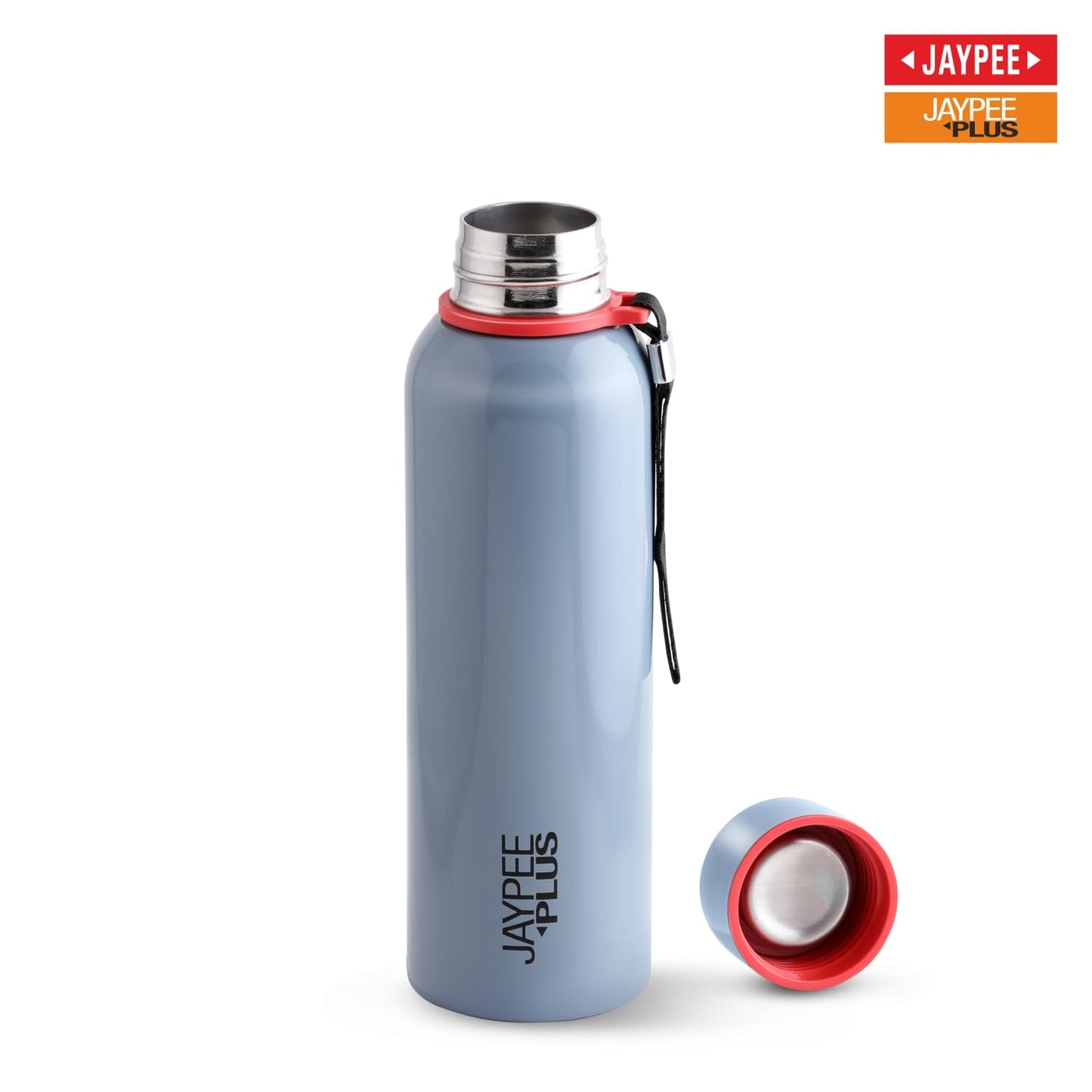 Jaypee Plus Alpha Vaccum Insulated Double Wall Thermosteel Flask 1000 ml Water Bottle ISI Certified 24 Hours Hot and Cold Water Bottle for School,Office,Gym, Leakproof, Rustproof Steel Bottle,Black