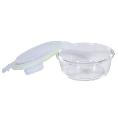Jaypee Plus Klaro Round 400ML Glass Storange Container Transparent (Pack of 2)