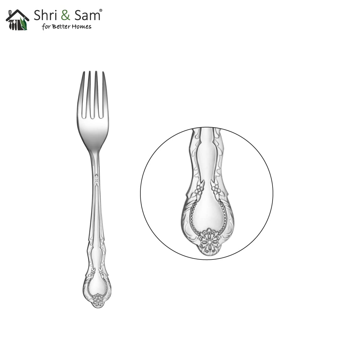 Shri & Sam Stainless Steel Vintage Baby Fork,6 Pieces