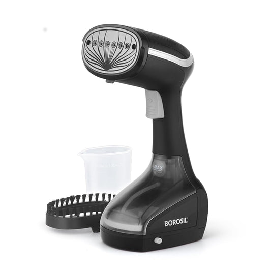 Borosil 1000W Handheld Garment Steamer | Ceramic Coated Soleplate | Dual Steam Modes (Horizontal & Vertical Ironing) | 120ml Detachable Water Tank | Overheat Protection | 2 Year Warranty (GS01)