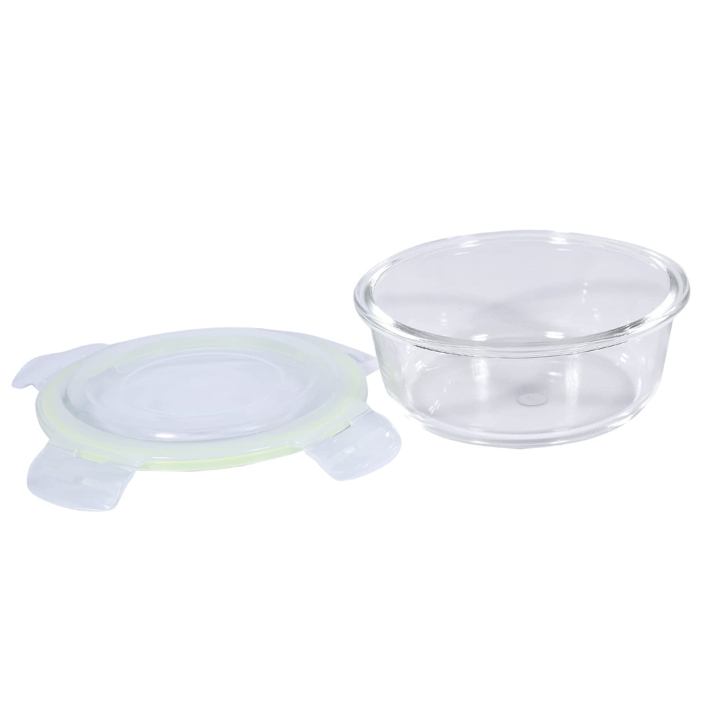 Jaypee Plus Klaro Round 400ML Glass Storange Container Transparent (Pack of 2)