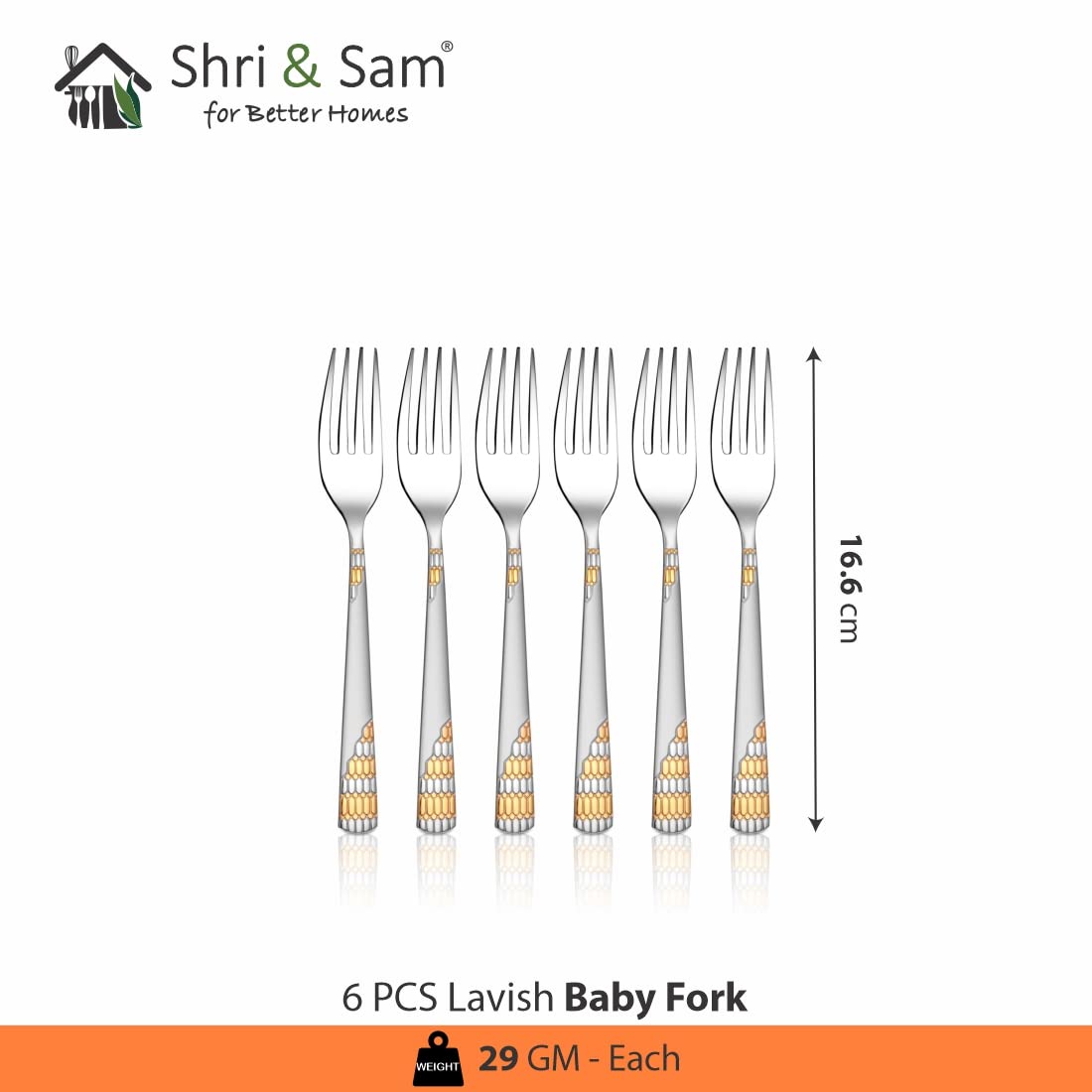 Shri & Sam Stainless Steel Lavish Baby Fork,6 Pieces