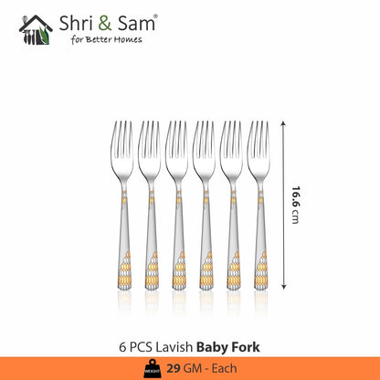 Shri & Sam Stainless Steel Lavish Baby Fork,6 Pieces