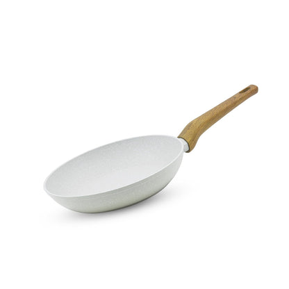 Bergner Naturally Forged Aluminum 20cm Frypan, Marble Non-Stick Coating, Less Oil Use, Scratch Resistant Frying Pan, Durable, Soft Touch Handle, Easy to Clean - Induction Bottom, Free Non-Woven Trivet