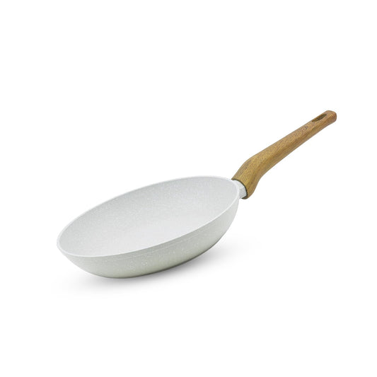 Bergner Naturally Forged Aluminum 20cm Frypan, Marble Non-Stick Coating, Less Oil Use, Scratch Resistant Frying Pan, Durable, Soft Touch Handle, Easy to Clean - Induction Bottom, Free Non-Woven Trivet