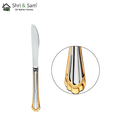 Shri & Sam Stainless Steel Feather Desert Knife, 2 Pieces