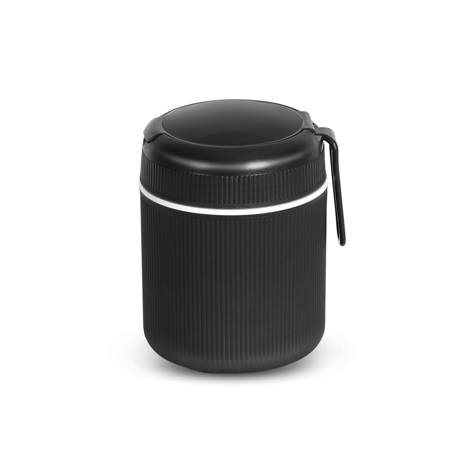 JAYPEE SoloMeal PUF Insulated Inner Stainless Steel Food Jar with Foldable Spoon|Hot/Cold Meal Jar for Kids|Office Women |Men|Food Storage Traveling Box Light Weight |Scratch Resistant|500 ml, Black